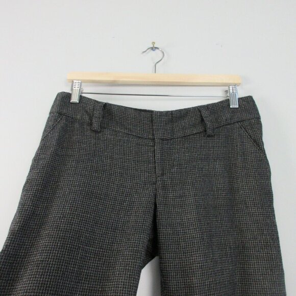 Alice Olivia Women's Wide Leg Trouser Pants 8 Black Houndstooth Vtg Wool 312 - Picture 4 of 14